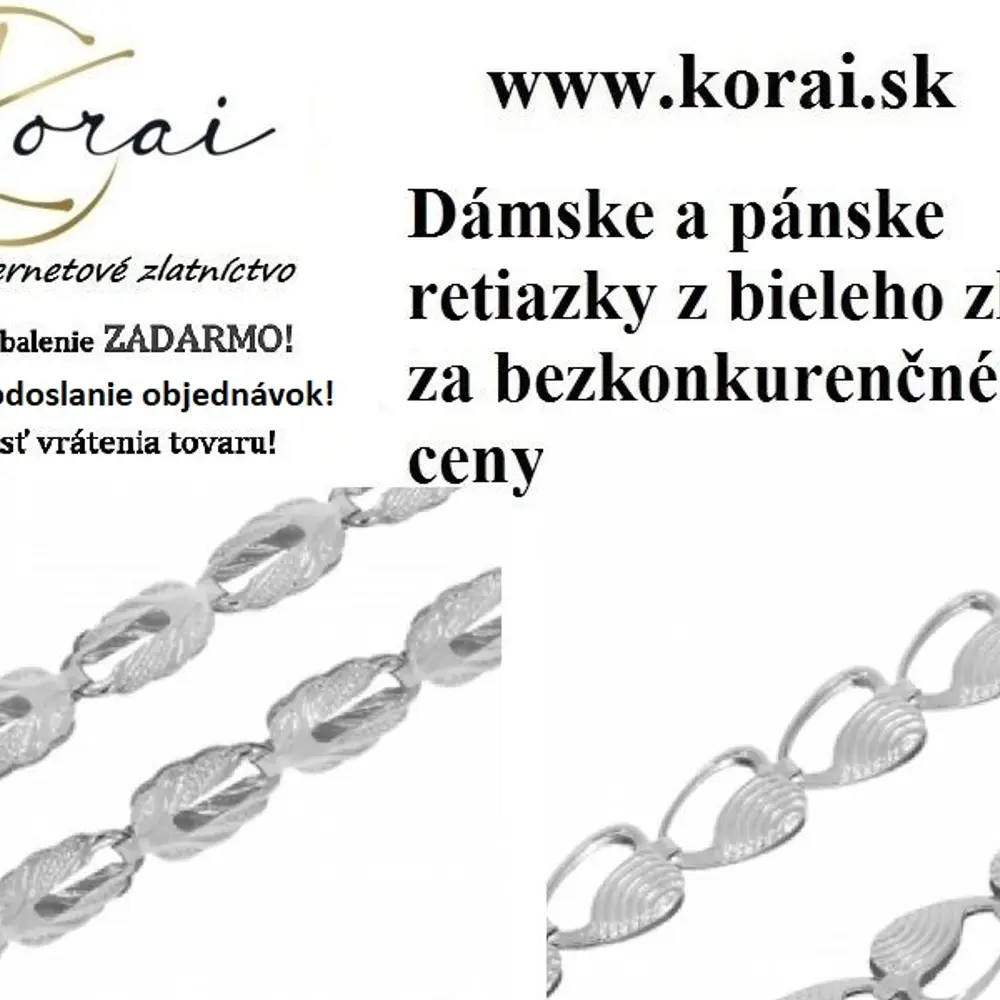 Krásne retiazky z bieleho zlata Korai