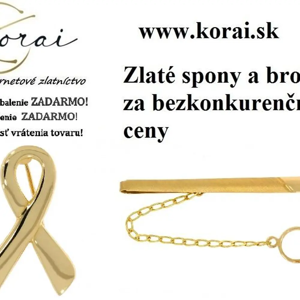 Zlaté kravatové spony a brošne Korai