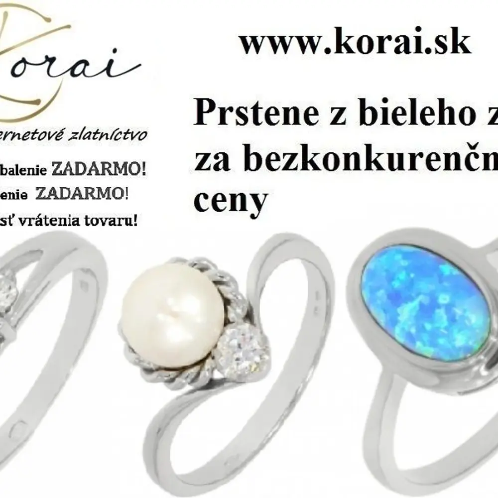Prstene z bieleho zlata Korai